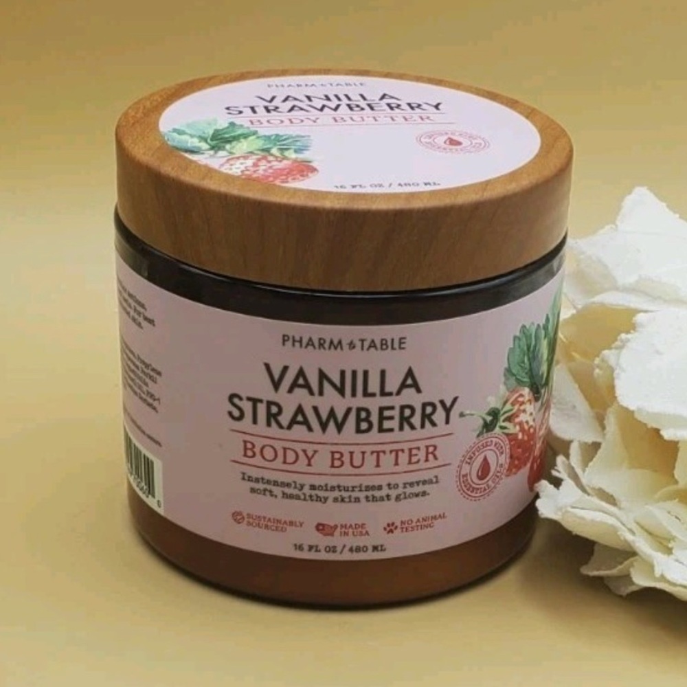 Host Pick 🎉 Pharm to Table Vanilla Strawberry Body Butter 16 oz HTF